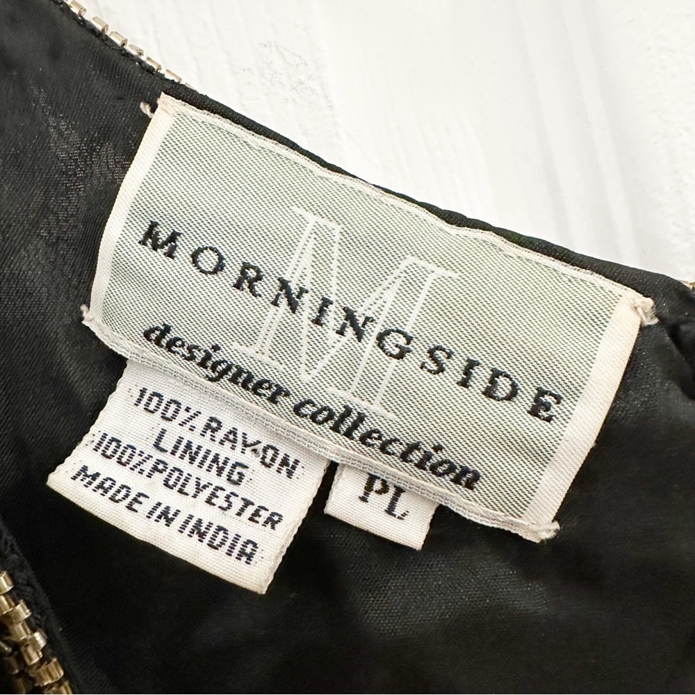 Vintage Morningside Designer Collection sleeveless Sequin Mini dress Black Gold - Picture 7 of 7